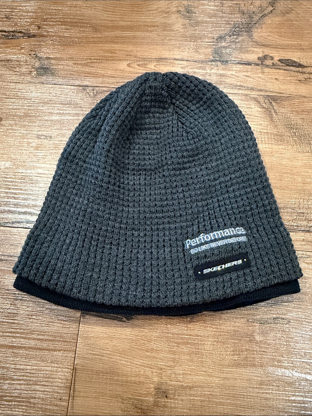 Skechers Dark Gray Waffle Knit Performance Beanie